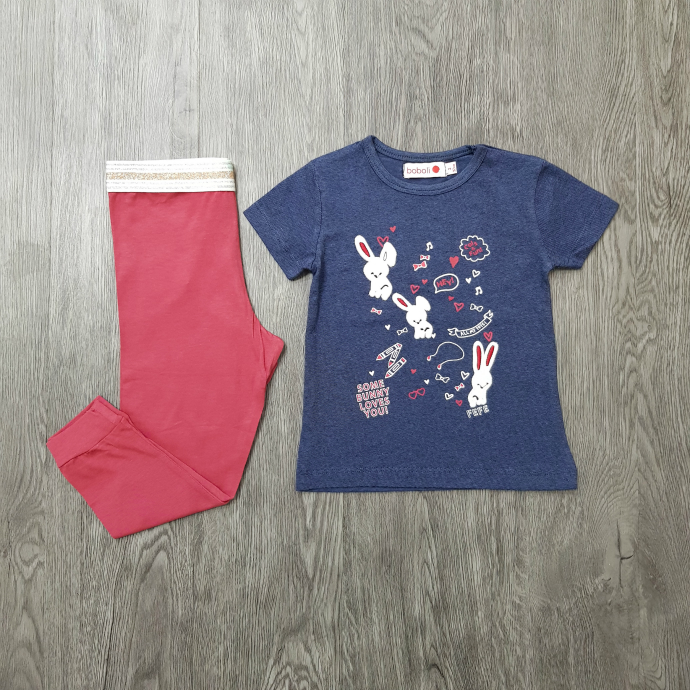 BOBOLI Girls 2 Pcs Pyjama Set (NAVY - RED) (2 to 8 Years)