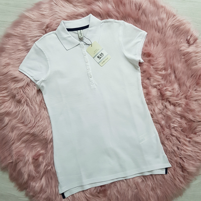 PIAZAITALIA Ladies Polo Shirt (WHITE) (S - M - L - XL)