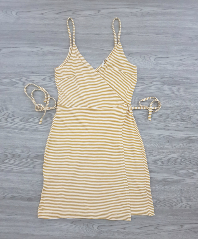 BASIC Ladies Dress (BROWN - WHITE) (XS - S - L - XL)