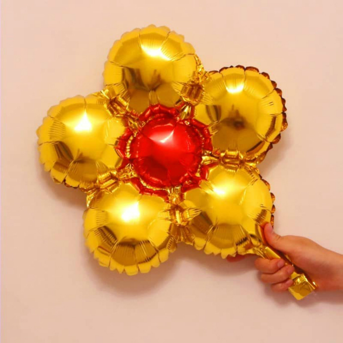 Balloon With Flower Design (YELLOW) ( 33Ã—33 )