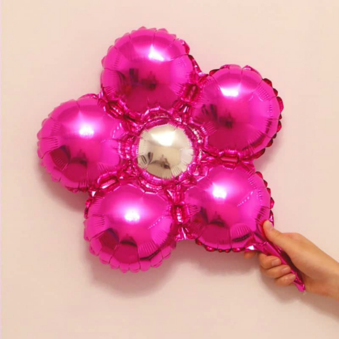 Balloon With Flower Design (PINK) ( 33Ã—33 )