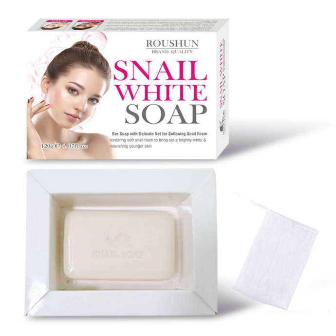 ROUSHUN Snail soap lightening skin white soap snail whitening soap (120g) (mos) (CARGO)