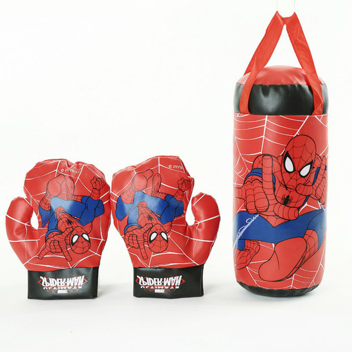 Spider man Kids Mini Boxing Punching Bag Set with Gloves (RED) (37Ã—18Ã—18 Cm)