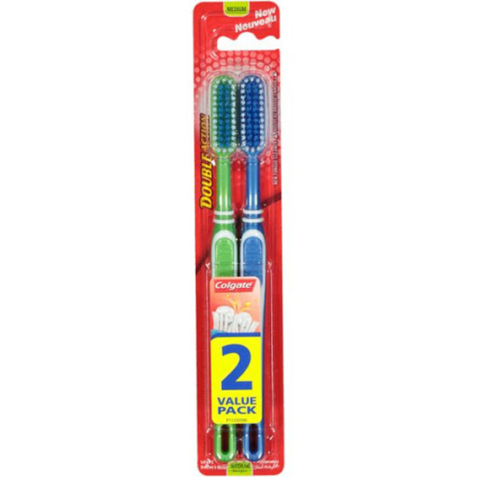 Colgate 2 Pcs Pack Toothbrush - Double Action (RANDOM COLOR) (MOS)