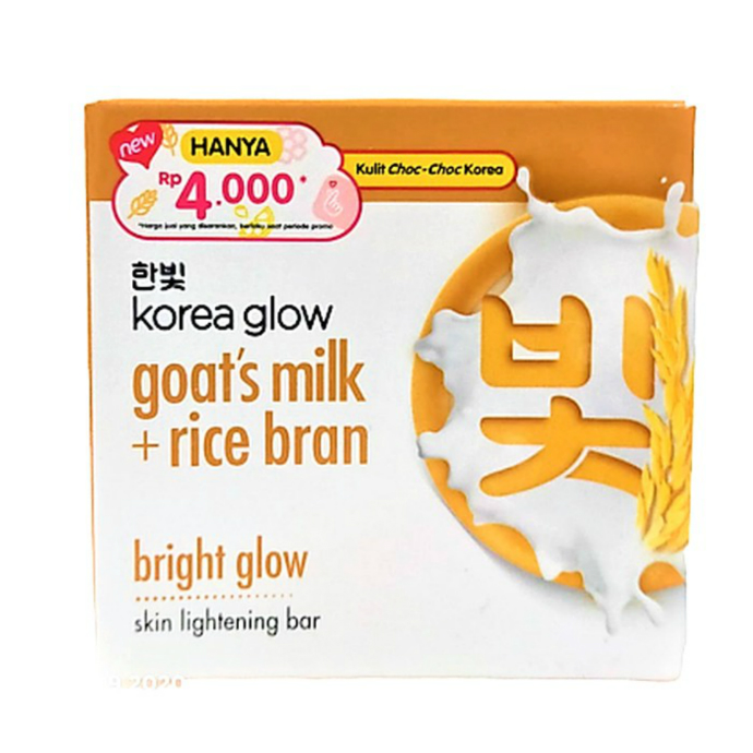 Korea Glow Goat's Milk + Rice Bran Bright Glow Bar Soap (85gr) [exp: 30-06-2021] (mos)