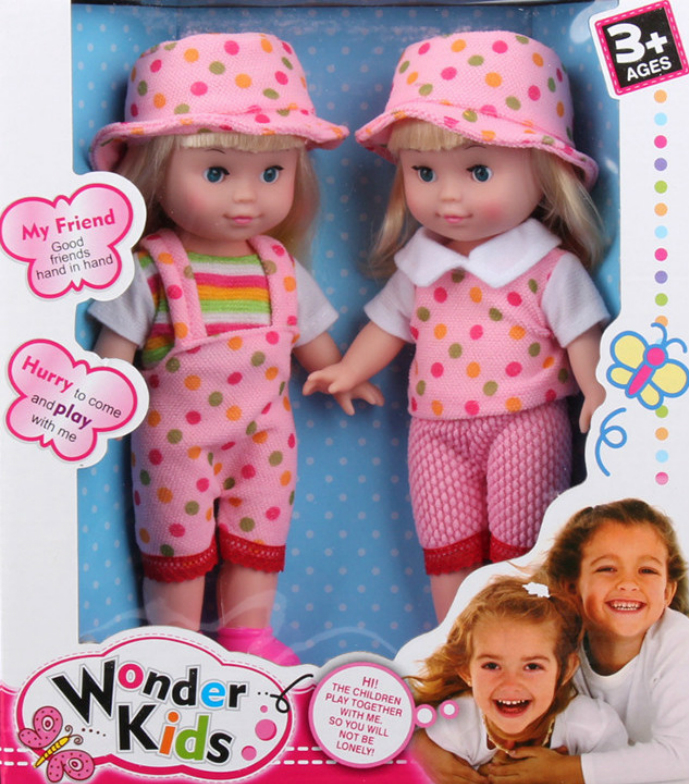 WONDER KIDS 2 Pcs Dolls Toys Pack (PINK) (27 Ã— 31 CM)