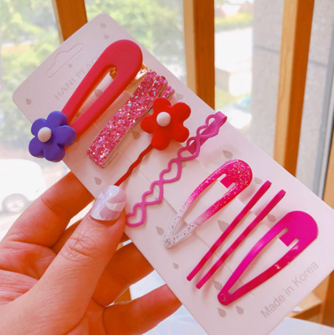 7 Pcs Hair Accessories Pack (PINK) (ONE SIZE)