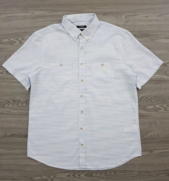 LC WAIKIKI Mens Sleeve Shirt (WHITE - LIGHT BLUE) (L - XL - 2XL - 3XL)