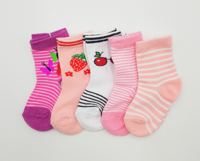 BAROTTI Girls Socks 5 Pcs Pack (AS PHOTO) (6 to 12 Months)