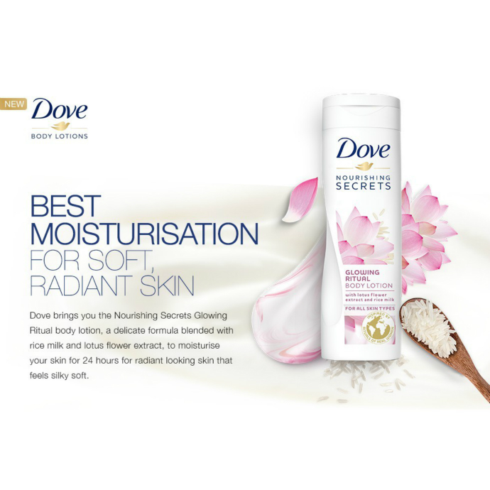 DOVE Nourishing Secrets Glowing Ritual Body Lotion With Lotus Flower And Rice Milk - 250ml (MOS)