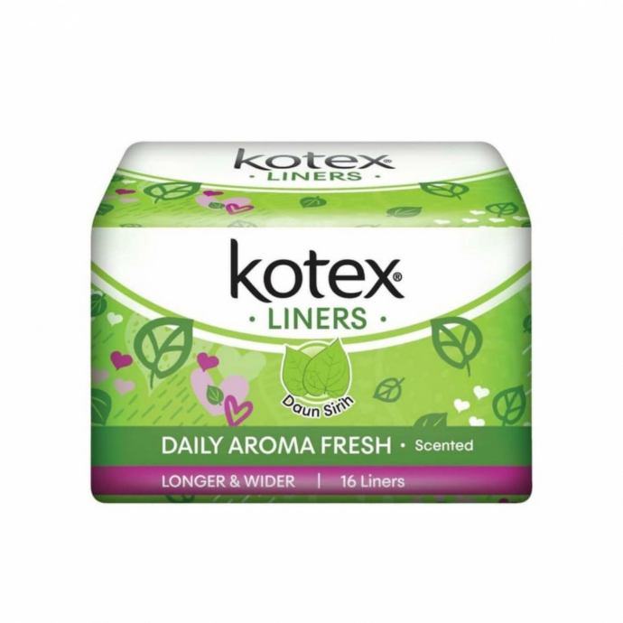 KOTEX Liners Daily Aroma Fresh Daun Sirih Longer & Wider 16 Pcs (MOS)
