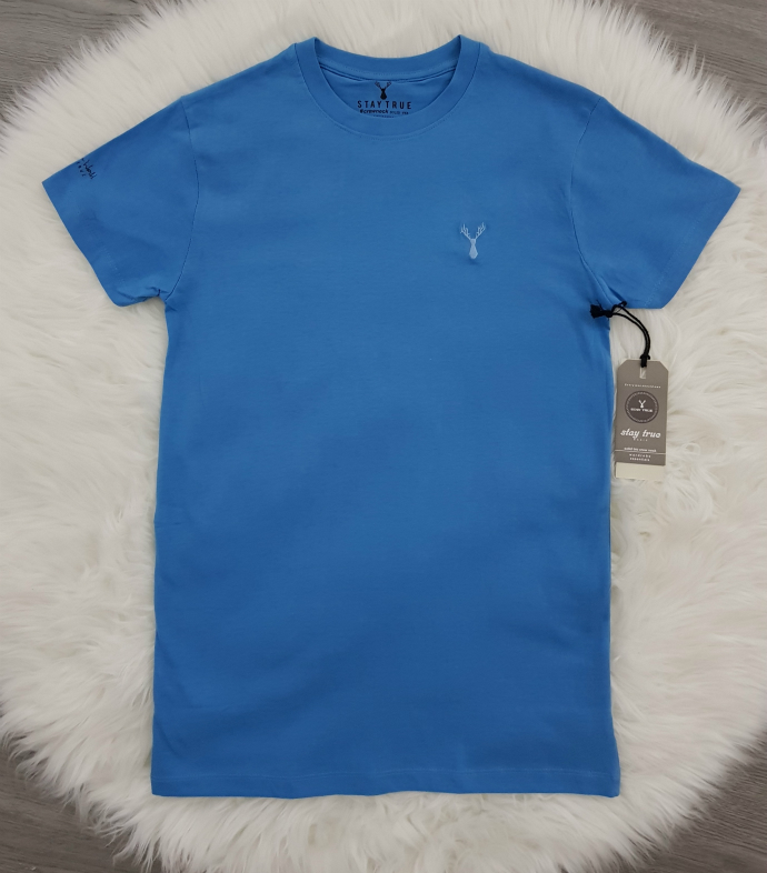 STAY TRUE Mens T-Shirt SIS (BLUE) (S - M - L - XL - XXL)