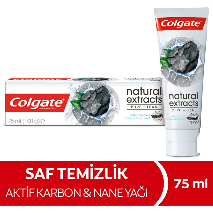 COLGATE Natural Extracts Pure Clean With Activated Charcoal And Mint Toothpaste 75ml (eXP:06.2023) (MOS)