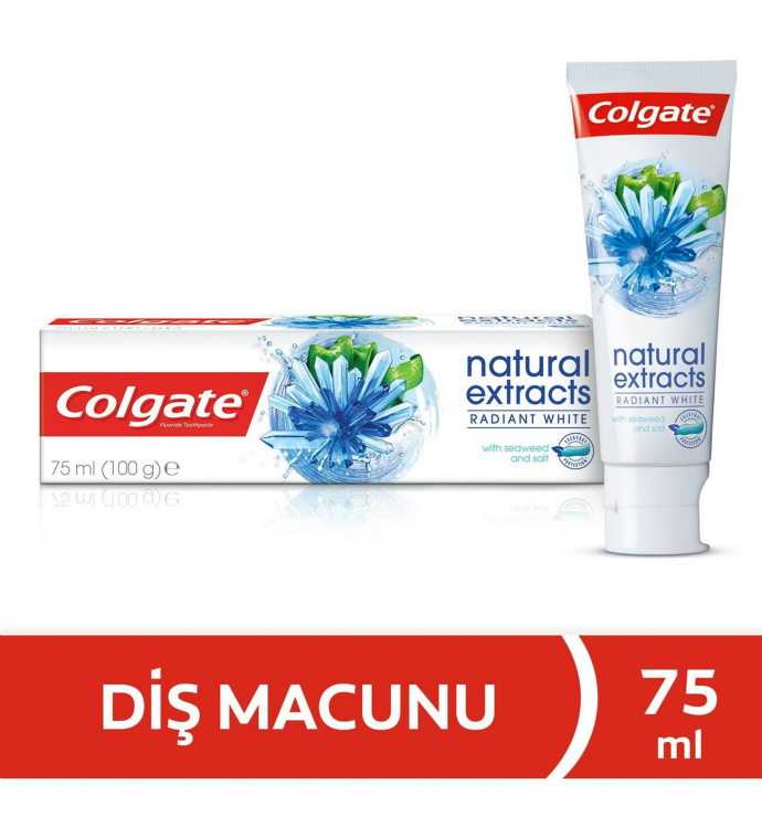 COLGATE Natural Extracts Radiant White With Seaweed Salt Fluoride Toothpaste 75ml (Exp: 05.2023) (MOS)
