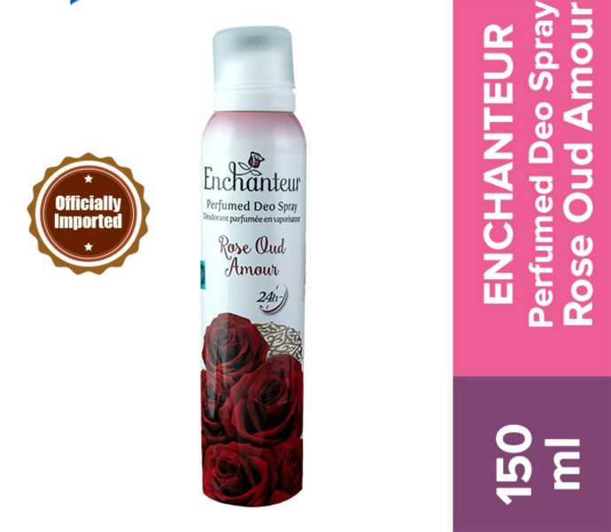 ENCHANTEUR  Perfumed Deo Spray  Rose Oud Amour 150ml (Exp: 07.22) (MOS)