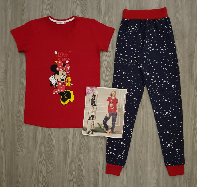 CLM HOMEWEAR Ladies Turkey 2Pcs Pyjama Set (RED - VAVY) (S - M - L - XL)