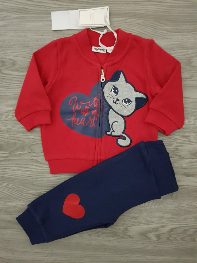 MIGNOLO Girls 2 Pcs  Pyjama Set (RED - NAVY) (3 to 30 Months)