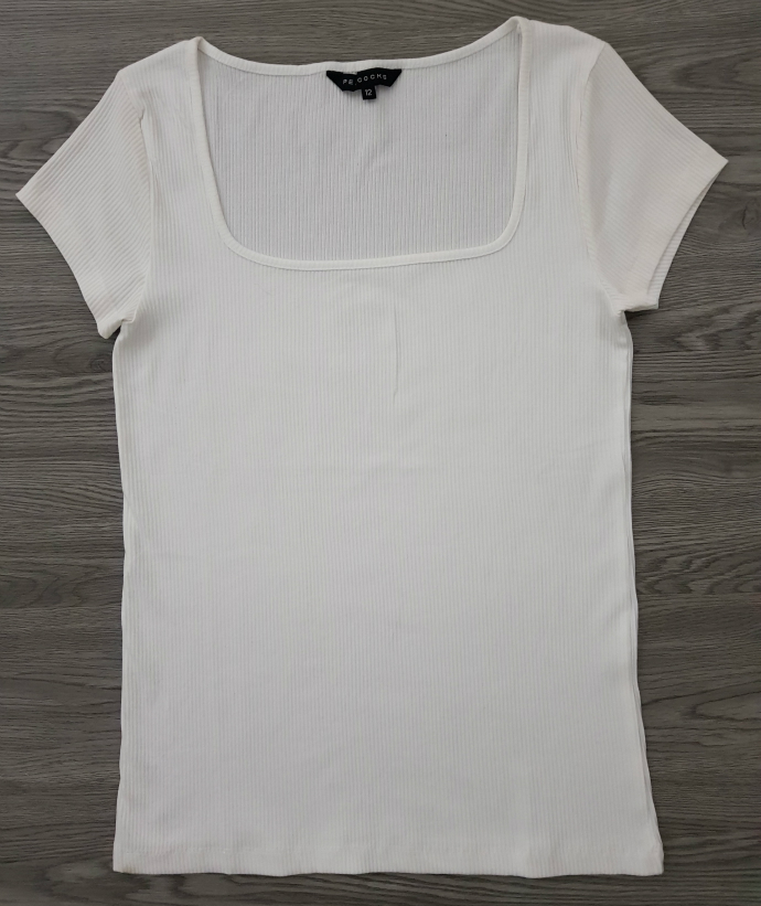 PEACOCKS Ladies T-shirt (WHITE) (12 to 18)