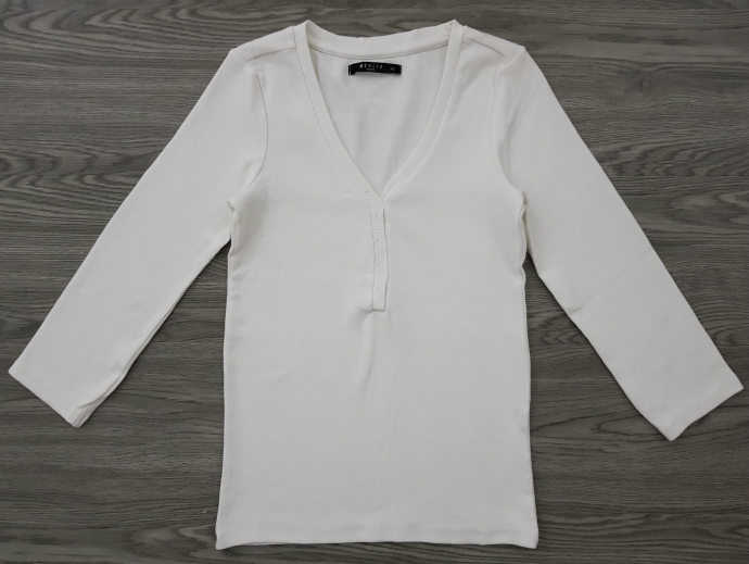 MOHITO Ladies Long Sleeved Shirt (WHITE) (XS - S - M - L - XL)