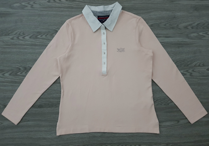 U.S POLO ASSN Ladies Long Sleeved Polo Shirt (PINK) (S - M -  L - X )