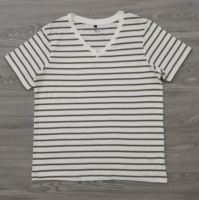 EHY Ladies T-Shirt (WHITE - BROWN) (S - M - L - XL)