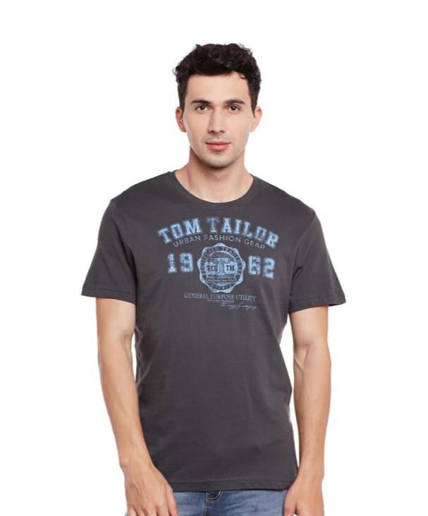 TOM TAILOR Mens T-Shirt (DARK GRAY) (S - M - L - XL - 2XL - 3XL)