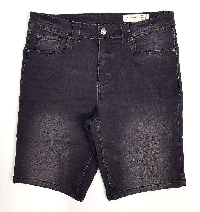 LIVERGY CASUAL FIT Mens Denim Jeans Short (DARK GRAY) (36 - 42)