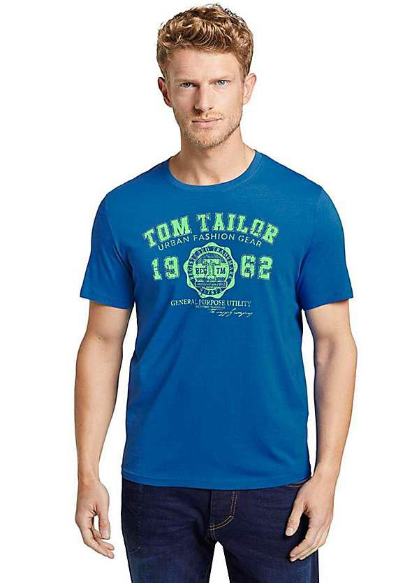 TOM TAILOR Mens T-Shirt (BLUE) (S - M - L - Xl - 2XL - 3xl)