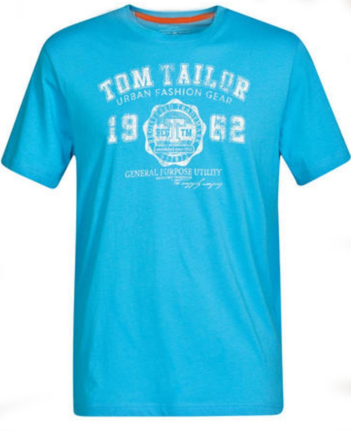 TOM TAILOR Mens T-Shirt (LIGHT BLUE) (XS - M - L - XL - XXL -3XL)