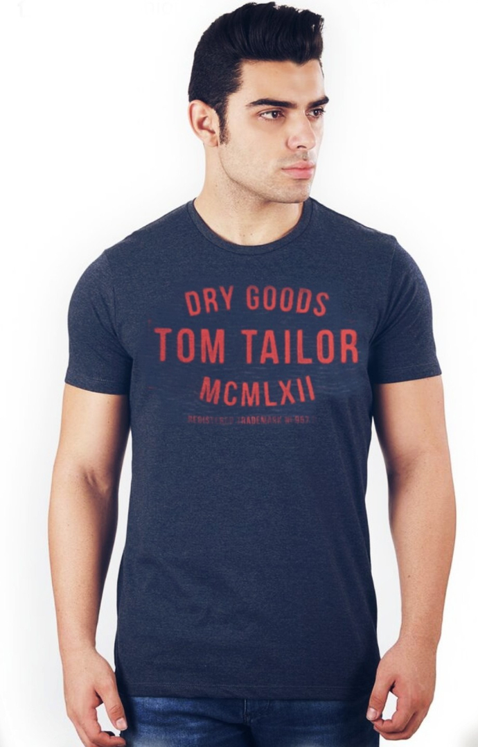 TOM TAILOR Mens T-Shirt (NAVY) (S _ M - L - XL - XXL - 3XL)