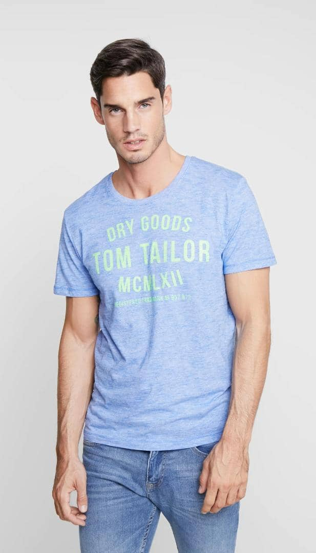 TOM TAILOR Mens T-Shirt (BLUE) (S - M - L - XL - 2XL - 3XL)