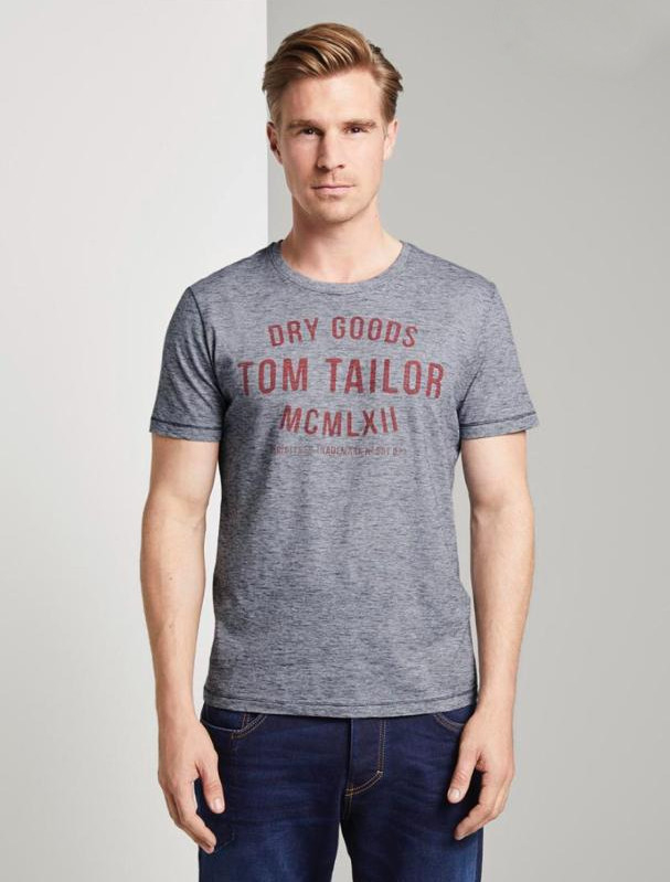 TOM TAILOR Mens T-Shirt (GRAY) (S - M - L - Xl - 2XL - 3xl)