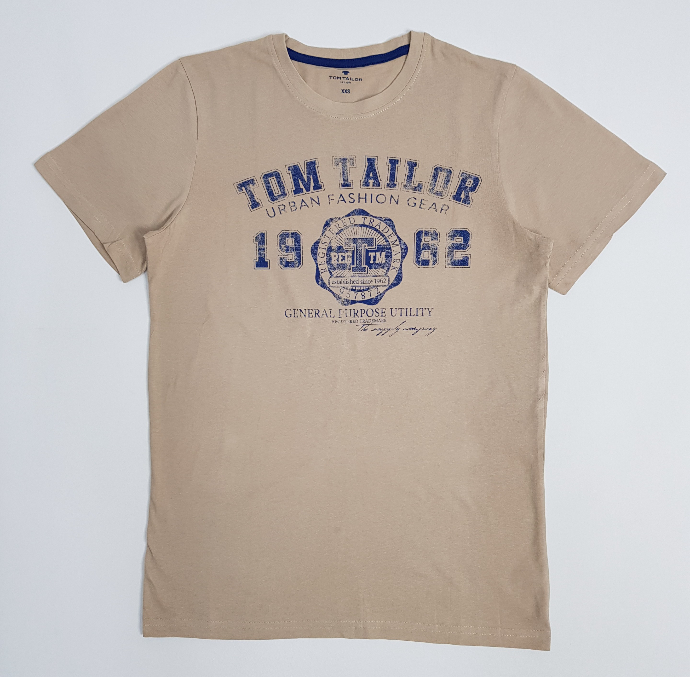 TOM TAILOR Mens T-Shirt (CREAM) (XXS - M - L - XL - 2XL - 3XL)