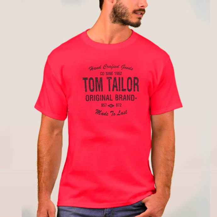 TOM TAILOR Mens T-Shirt (DARK PINK) (S _ M)