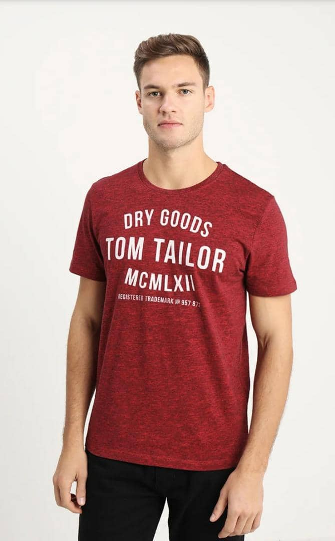 TOM TAILOR Mens T-Shirt (MAROON) (S - M)