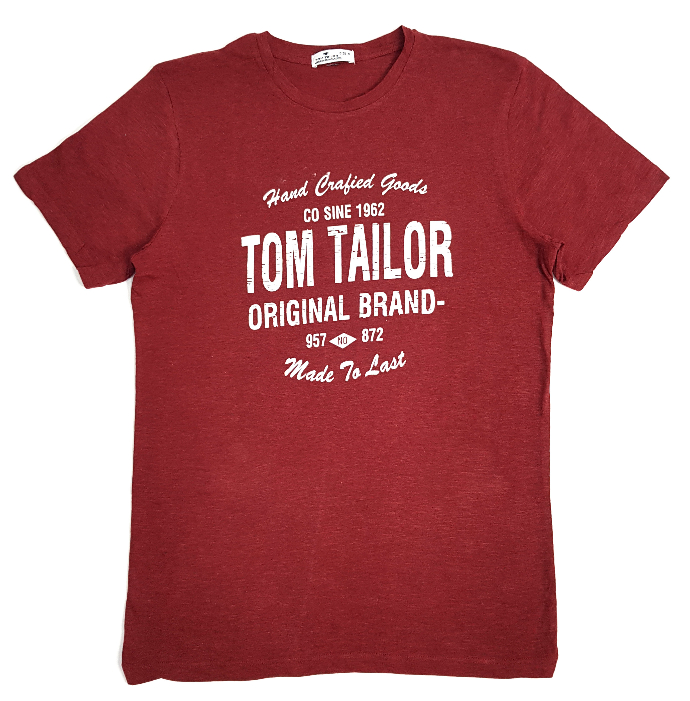TOM TAILOR Mens T-Shirt (MAROON) (S - M - L )