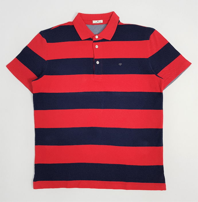 TOM TAILOR Mens Polo Shirt (RED - NAVY) (S - M - L - XL - XXL - 3XL)