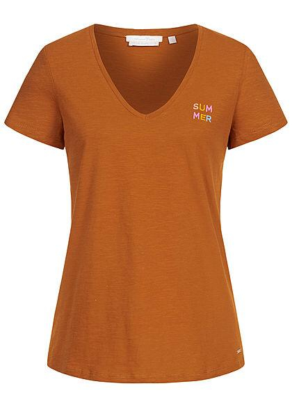 TOM TAILOR Ladies T-Shirt (BROWN) (XS - S - M - L)