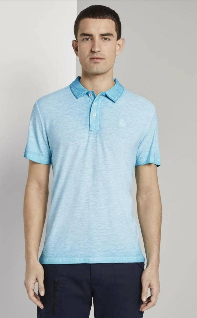 TOM TAILOR Mens Polo Shirt (LIGHT BLUE) (XS - S - M - L - XL - XXL - 3XL)
