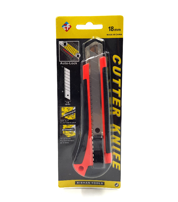 Cutter Knife (18mm) (RED - BLACK) (MOS)
