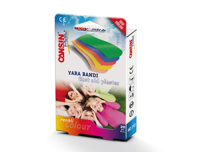 Cansin Plast Waterproof Bandages Colour (20 Pcs) (Exp: 07.2025) (MOS)(CARGO)