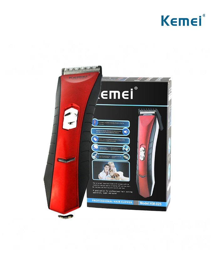 KEMEI KM-025 Professional Electric Hair Clipper (RED-BLACK) (FRH)