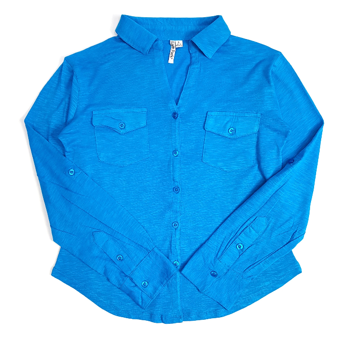 KATE PARK Ladies Shirt ( BLUE ) ( S - M - L - XL )