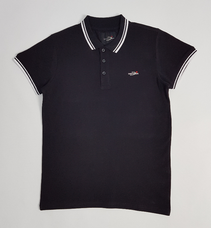 DAVYSON Mens Polo Shirt  (BLACK) (S - M - L - XL - XXL)