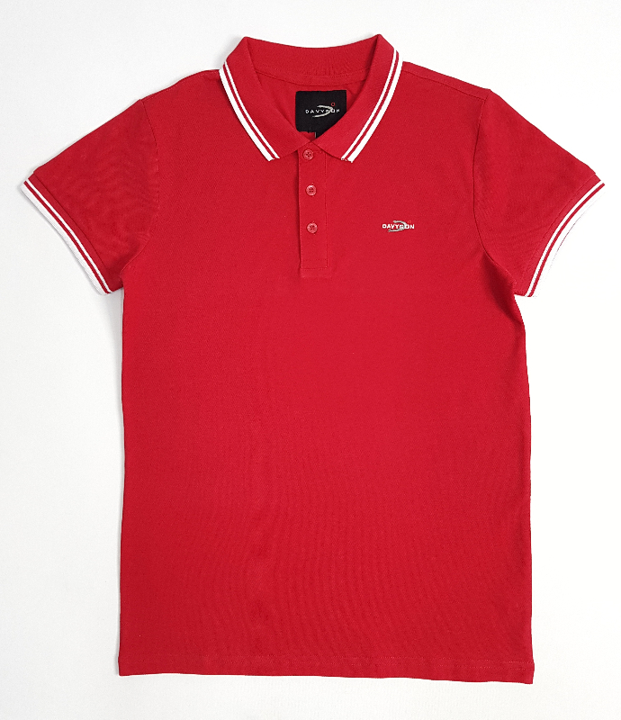 DAVYSON Mens Polo Shirt  (RED) (S - M - L - XL - XXL)