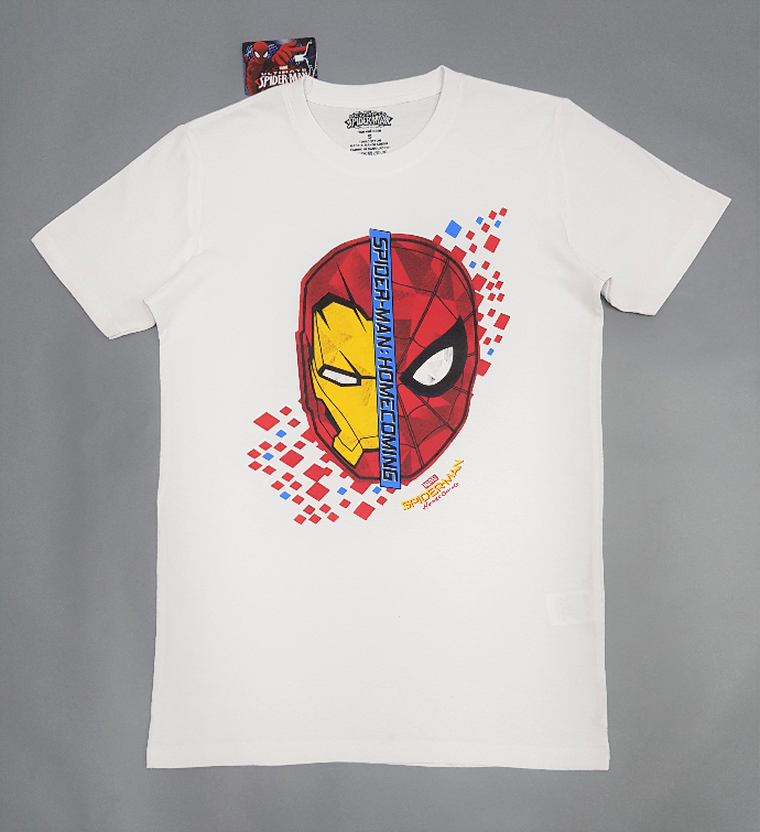 SPIDERMAN Mens T-Shirt (WHITE) (S - M - L - XL)