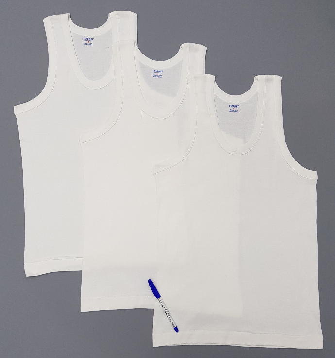 COMFORT AUTHENTIC Mens Vest 3 Pce Set (WHITE) ( M - XL - XXL)