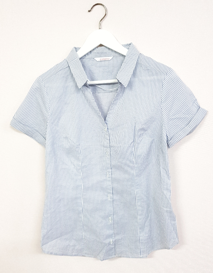 CAMAIEU Ladies Shirt (WHITE - GRAY) (S - M - L - XL )