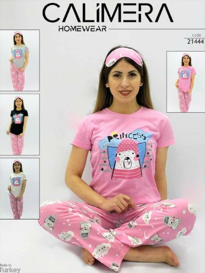 CALIMERA Ladies Turkey 3 Pcs Pyjama Set (PINK) (S - M - L - XL)