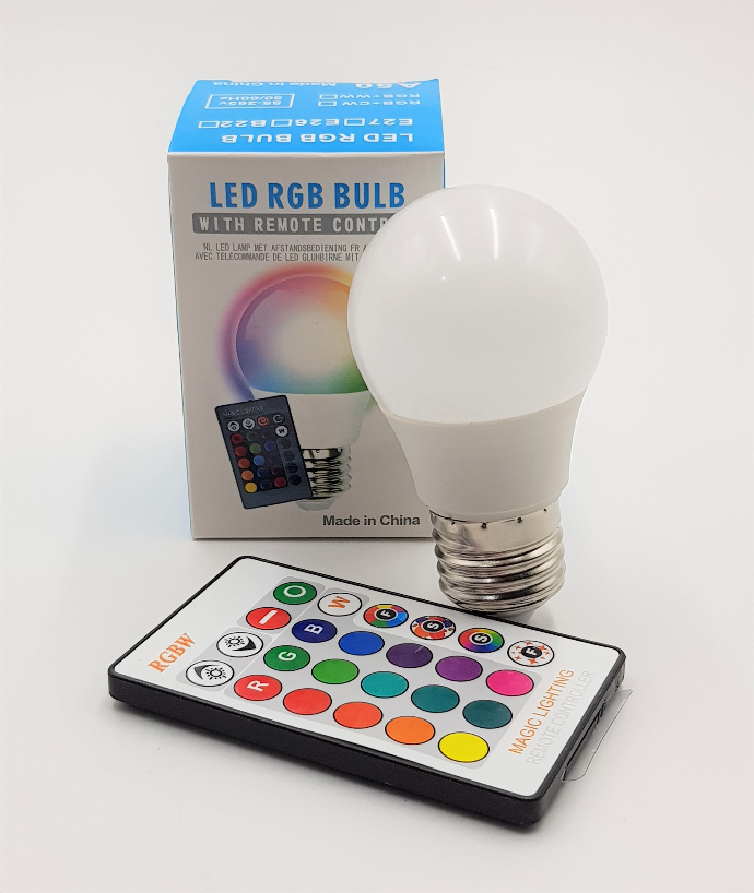 Led Rgb Bulb With Remote Control (AS PHOTO) (Os) (GM)